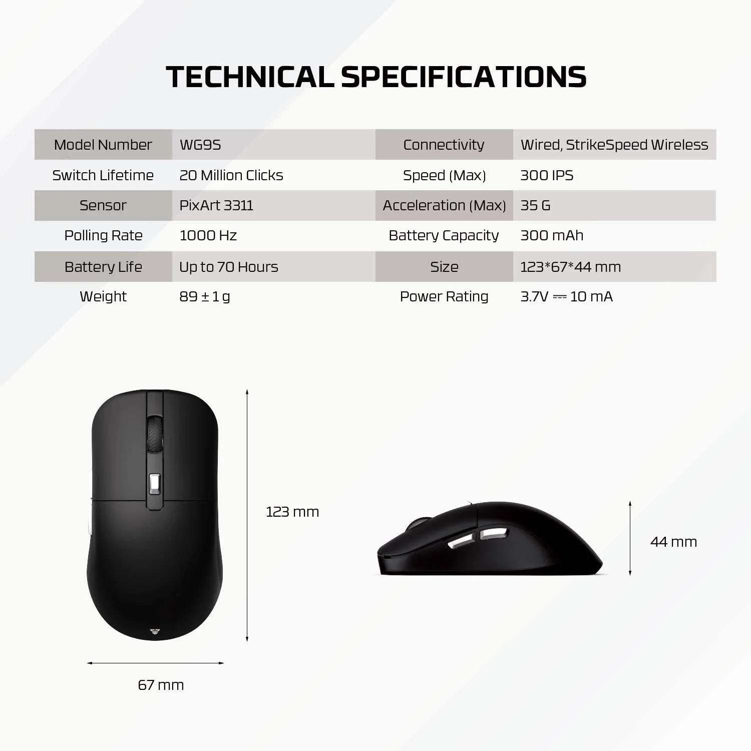 Fantech kanata wireless gaming mouse wg9s - red wireless gaming mouse - mouse