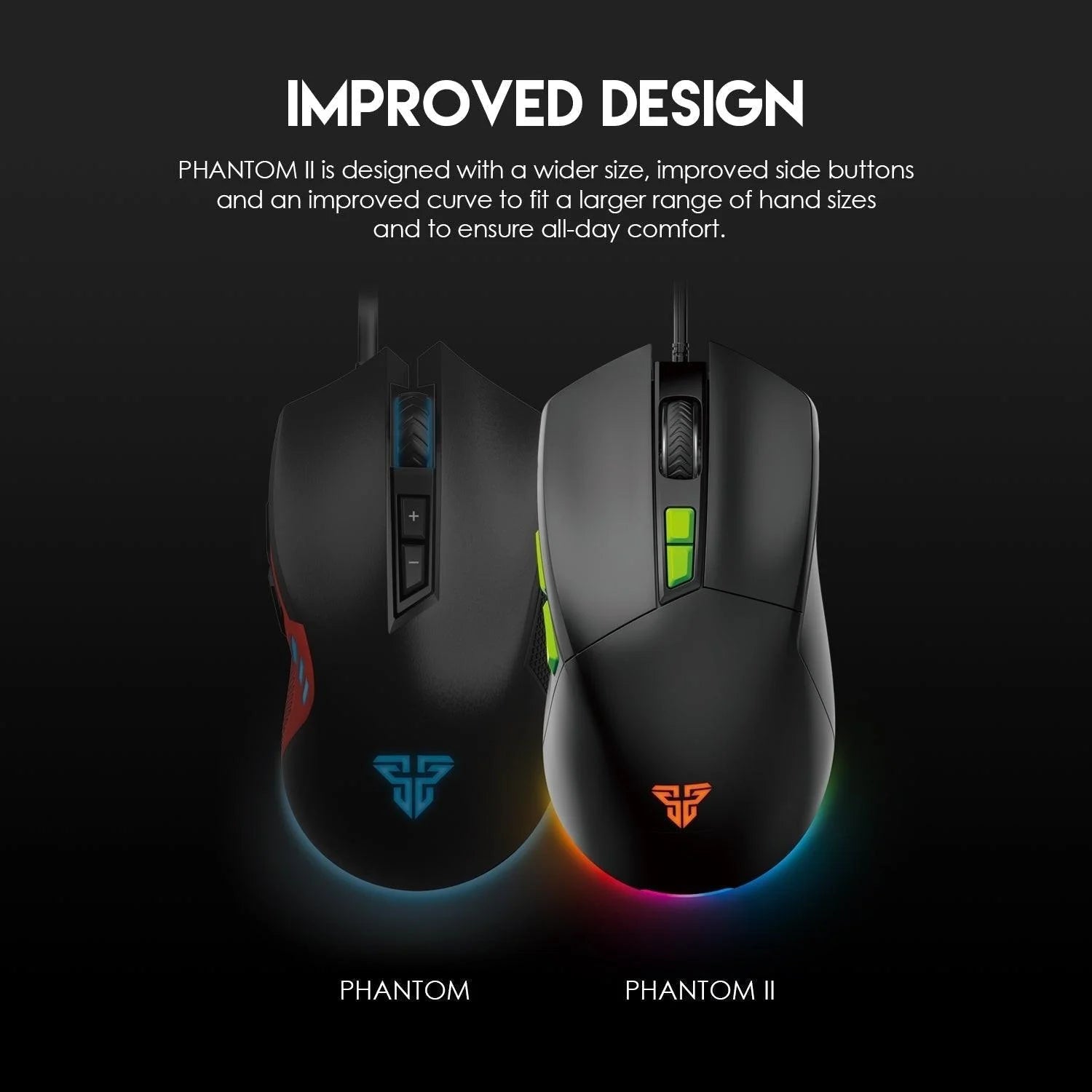 Fantech phantom ii vx6 gaming mouse for ultimate performance and neon macro features - mouse