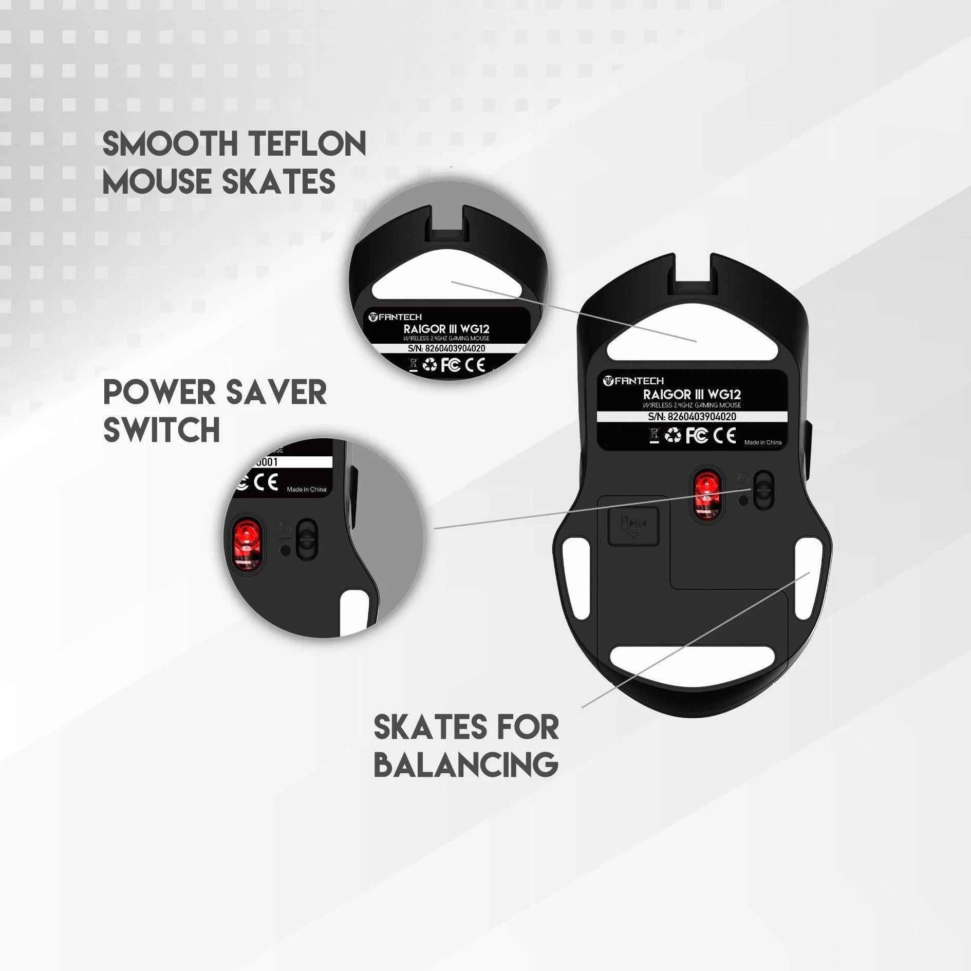 Fantech raigor iii wg12 gaming mouse with 2.4ghz wireless connection - mouse