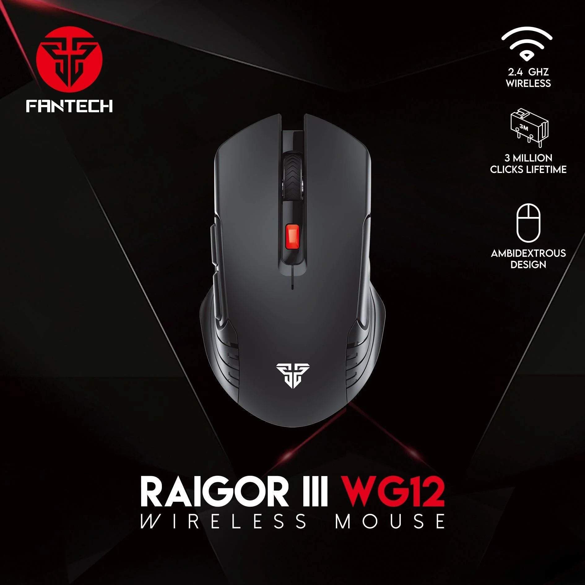 Fantech raigor iii wg12 gaming mouse with 2.4ghz wireless connection - mouse