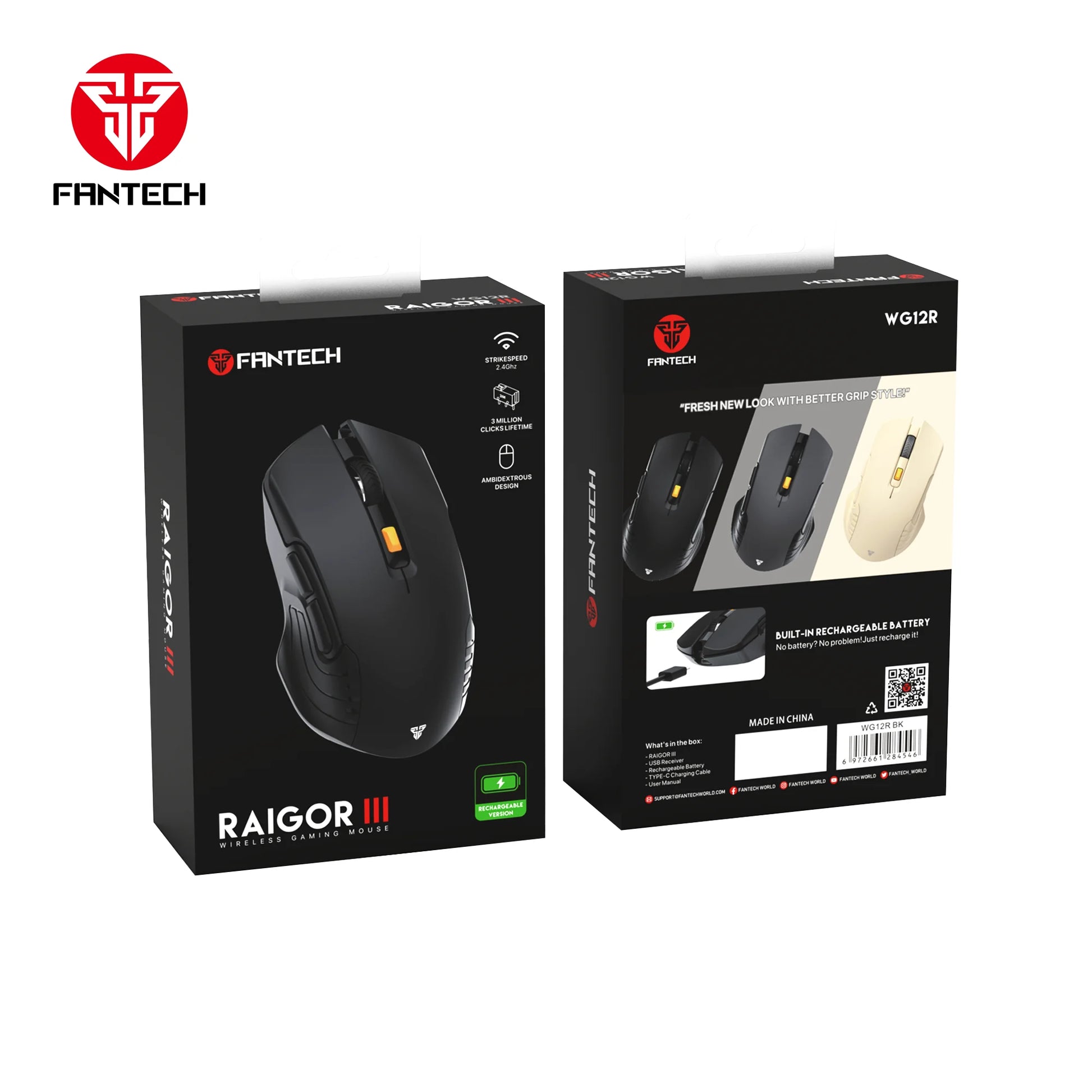 Fantech raigor iii wireless gaming mouse wg12r rechargeable performance - mouse