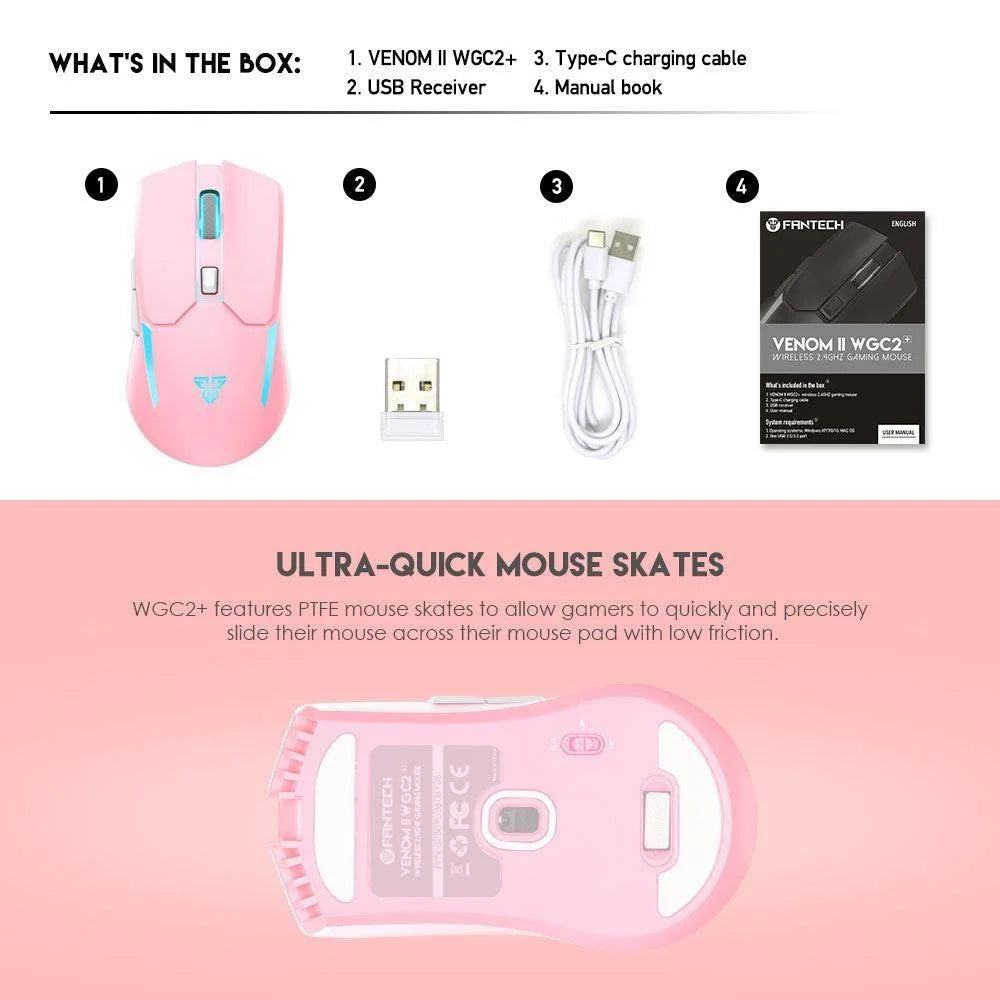Fantech venom ii sakura wireless mouse - high precision gaming experience - mouse