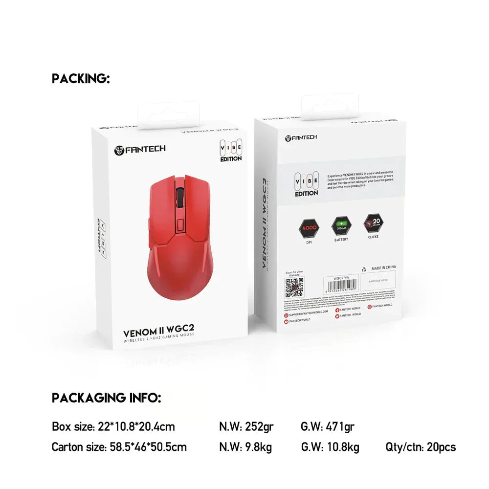 Fantech venom ii wgc2 vibe edition red - mouse’s