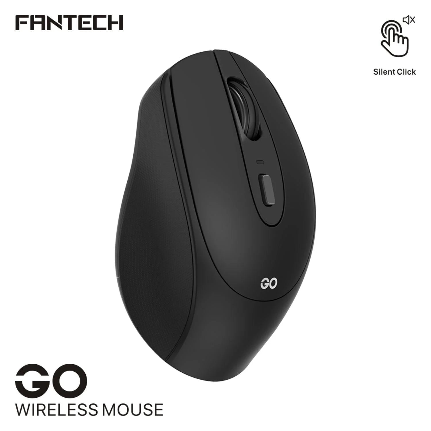 Fantech w191 silent click wireless mouse for ultimate productivity - black - mouse
