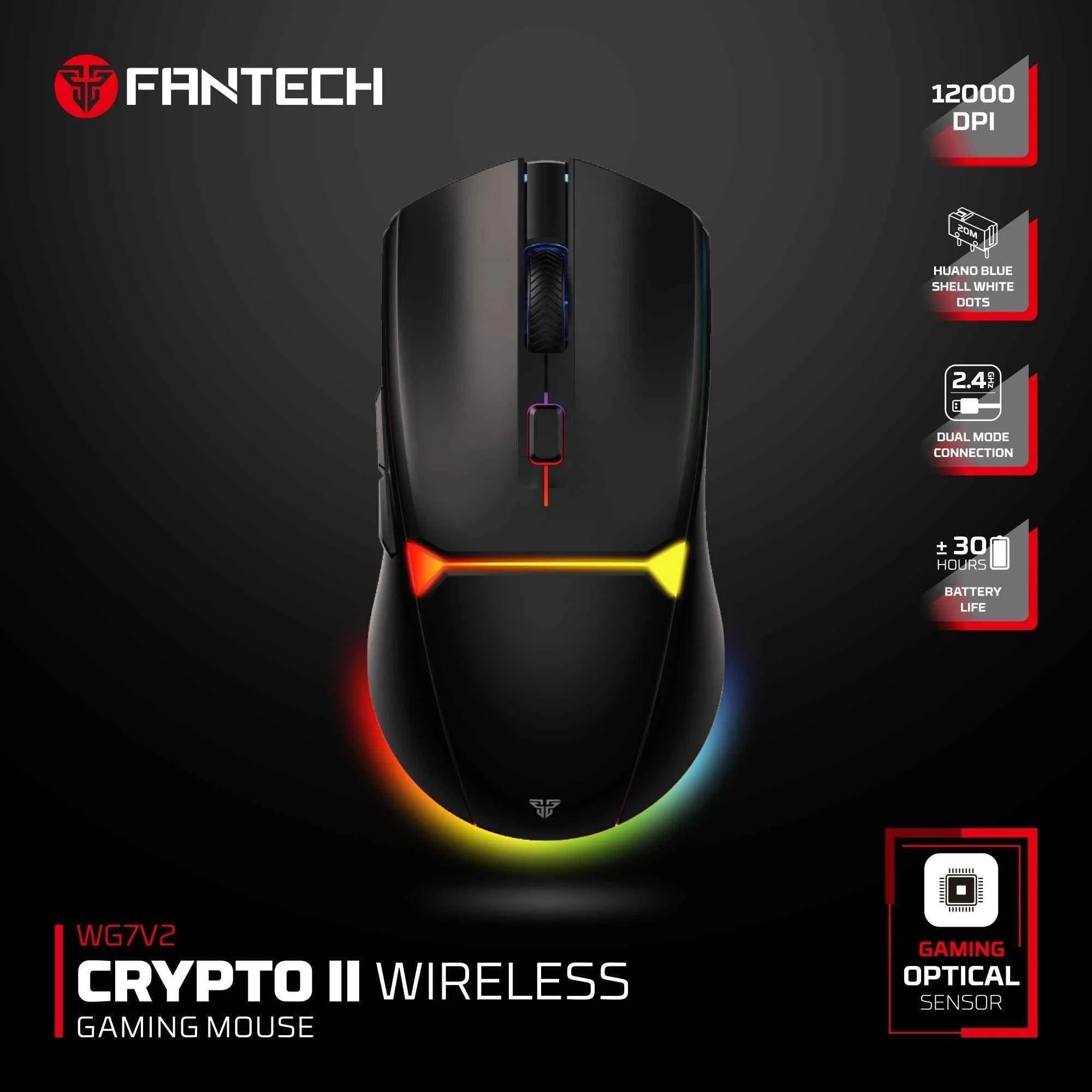 Fantech wg7v2 crypto ii wireless gaming mouse black - mouse