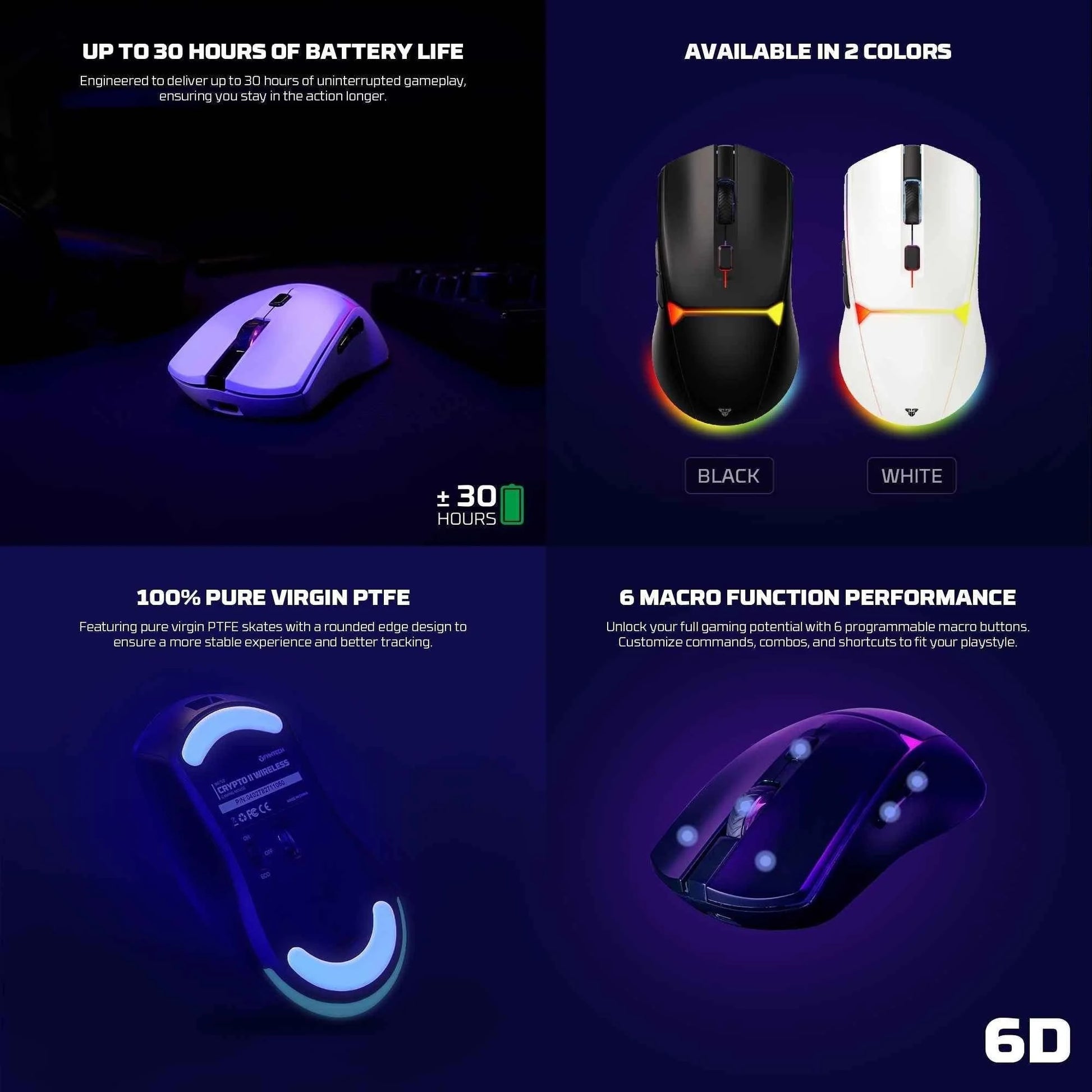 Fantech wg7v2 crypto ii wireless gaming mouse black - mouse