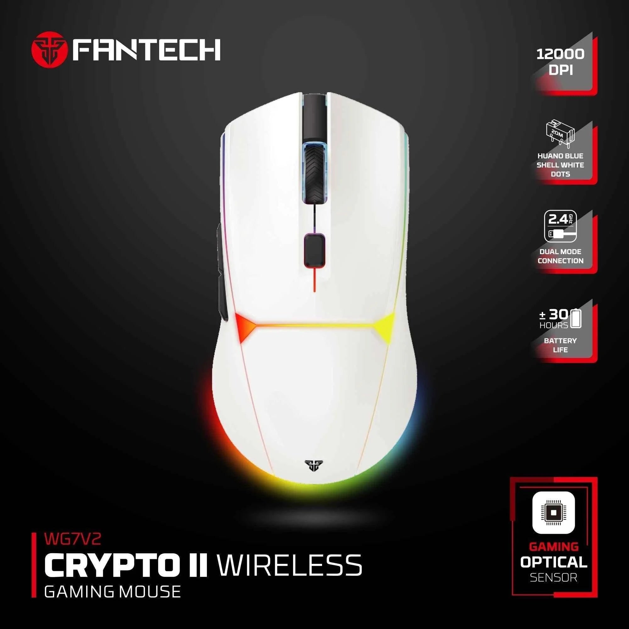 Fantech wg7v2 crypto ii wireless gaming mouse white - mouse