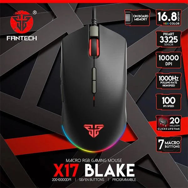 Fantech x17 blake gaming mouse - black - mouse’s
