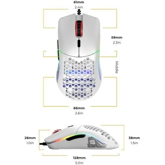 Glorious gaming mouse model o matte white-wired - mouse’s
