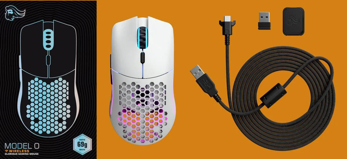 Glorious model o wireless gaming mouse - matte white - mouse’s