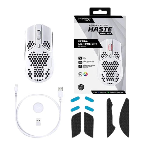 Hyperx pulsefire haste ultra lightweight wireless - white - mouse’s