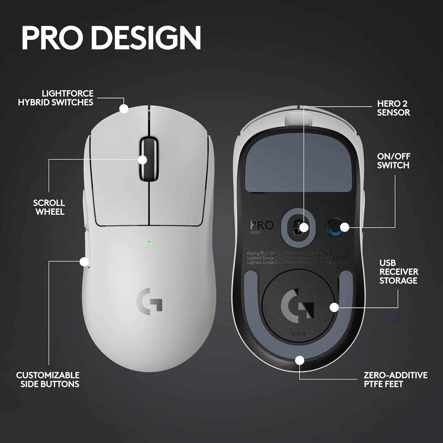 Logitech g pro x superlight 2 mouse - lightspeed wireless gaming mouse with 8k polling rate - mouse