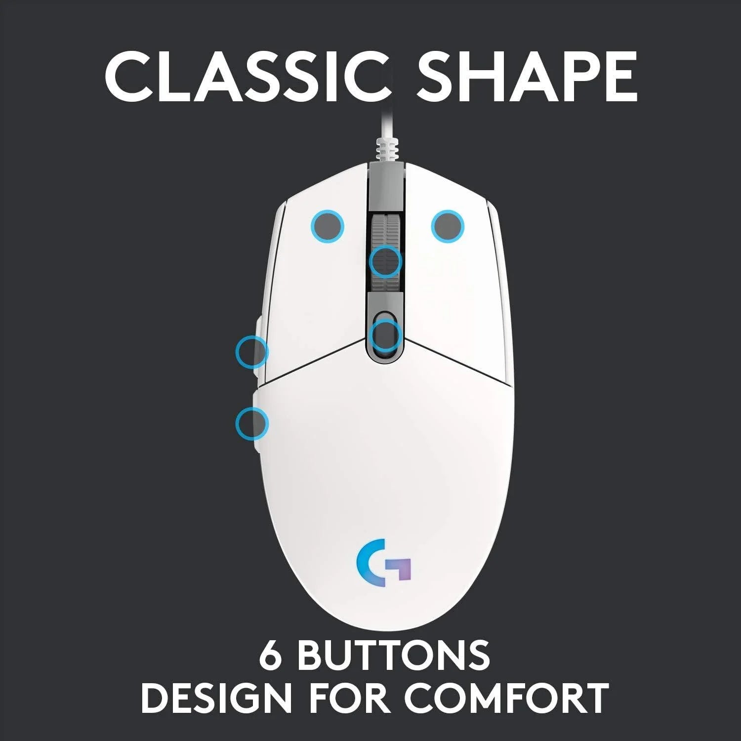 Logitech g102 gaming mouse with customizable rgb lighting and 6 programmable buttons - mouse