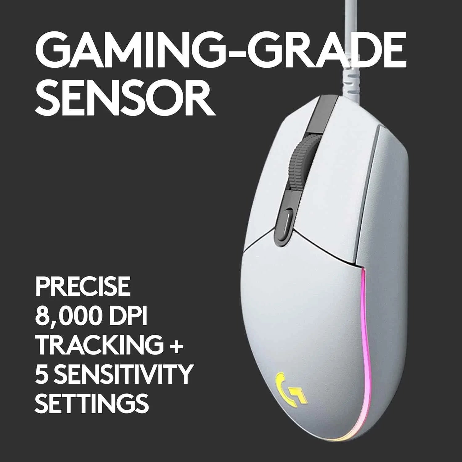 Logitech g102 gaming mouse with customizable rgb lighting and 6 programmable buttons - mouse