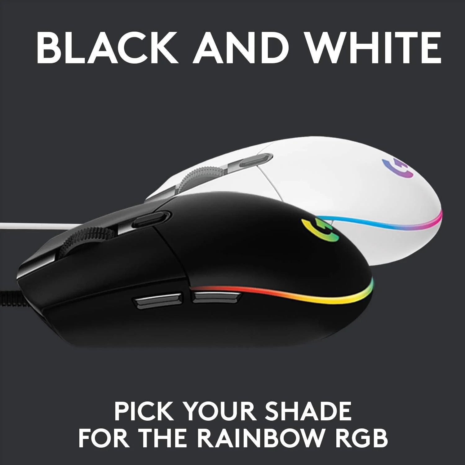 Logitech g102 gaming mouse - light sync wired with customizable rgb lighting 6 buttons - mouse