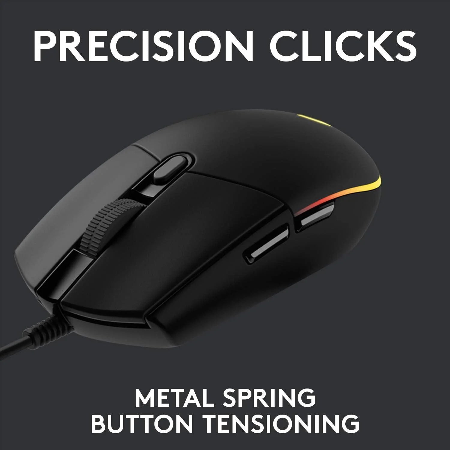 Logitech g102 gaming mouse - light sync wired with customizable rgb lighting 6 buttons - mouse