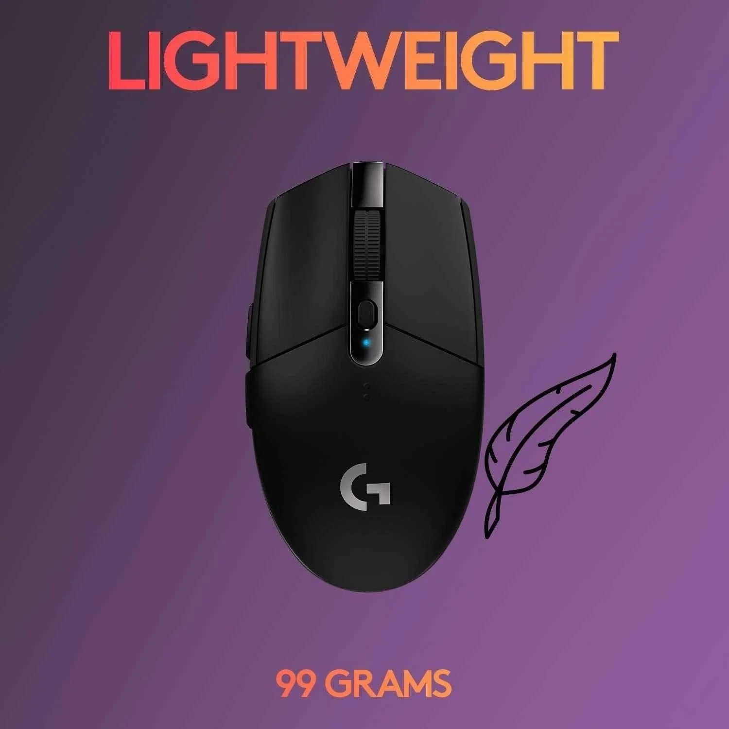 Logitech g304 wireless gaming mouse - hero sensor 12,000 dpi lightspeed wireless technology - mouse