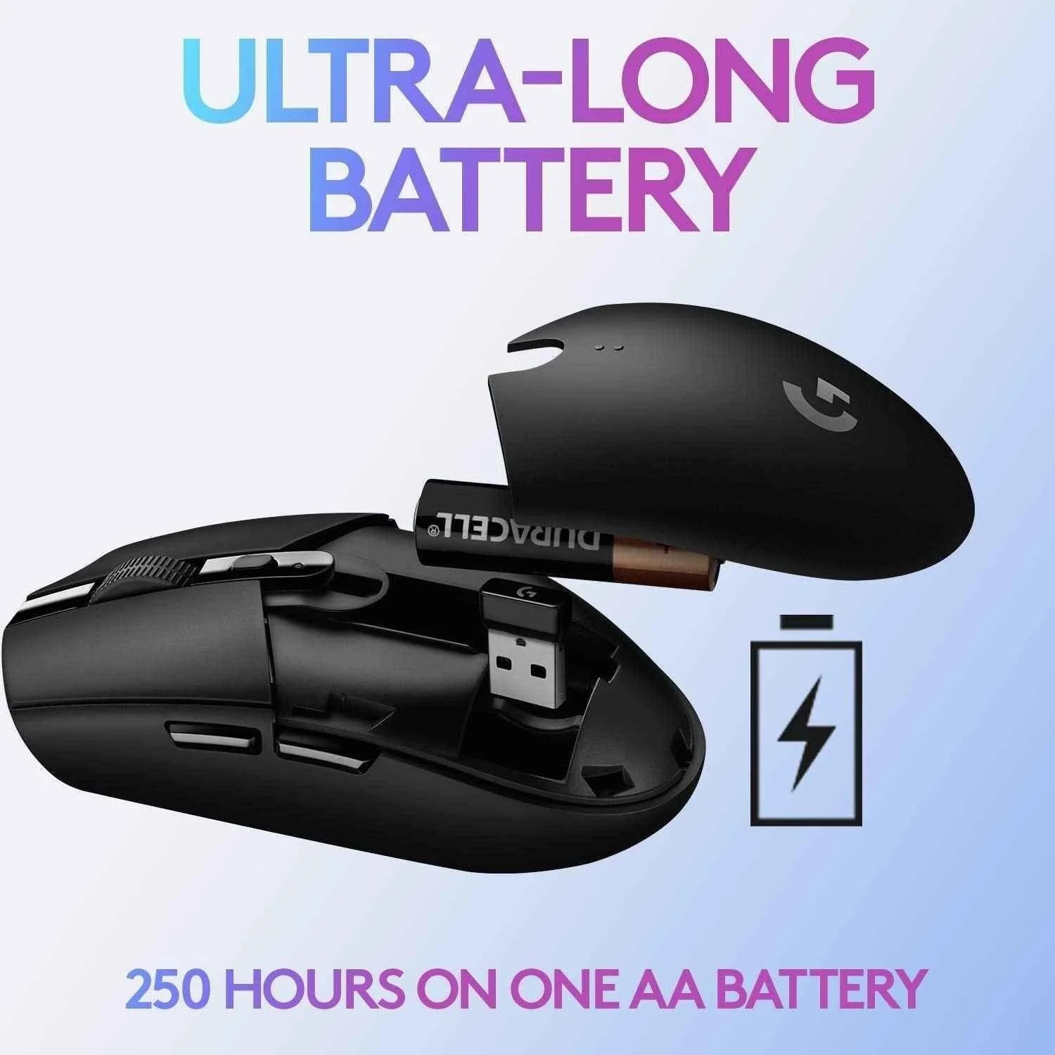 Logitech g304 wireless gaming mouse with hero sensor and 12,000 dpi for precise gaming performance - mouse