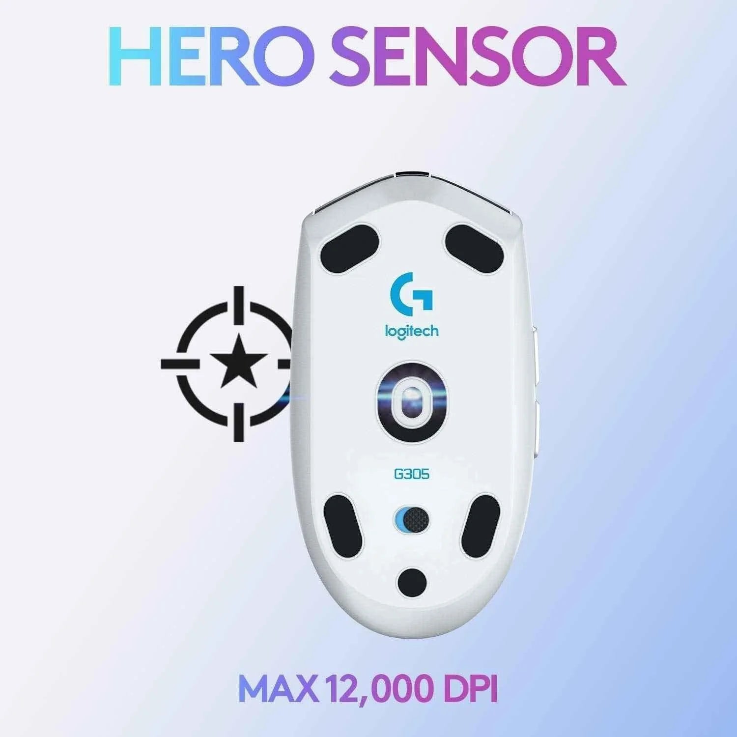 Logitech g304 wireless gaming mouse with hero sensor and 12,000 dpi for precise gaming performance - mouse