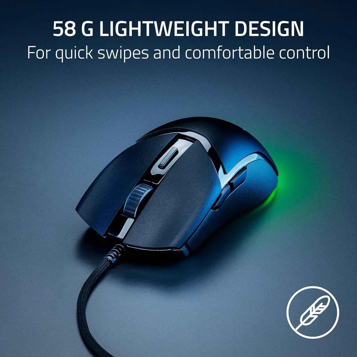 Razer cobra gaming mouse: 58g gen-3 optical switches chroma rgb lighting, - mouse