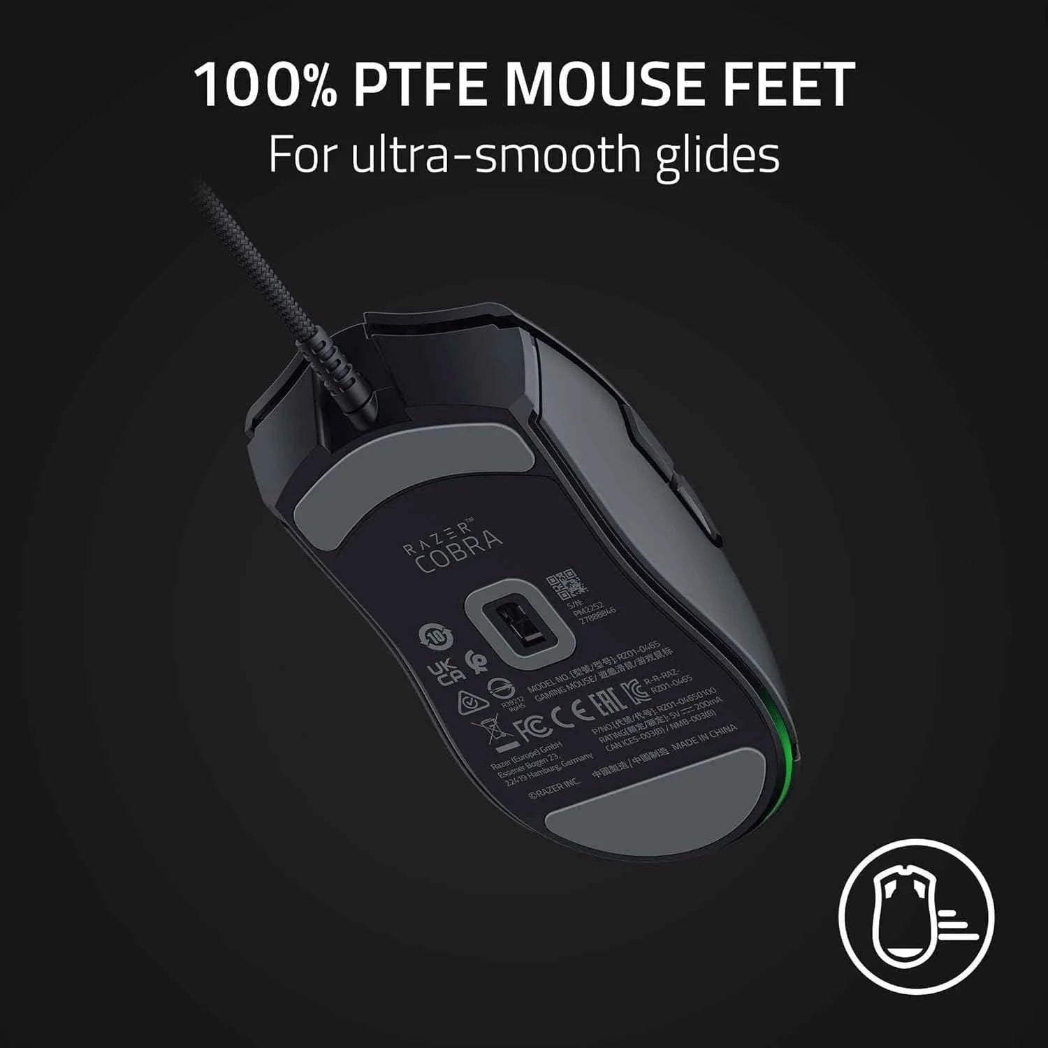 Razer cobra gaming mouse: 58g gen-3 optical switches chroma rgb lighting, - mouse