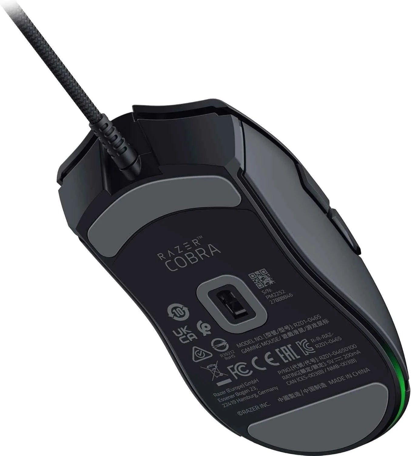 Razer cobra gaming mouse: 58g gen-3 optical switches chroma rgb lighting, - mouse