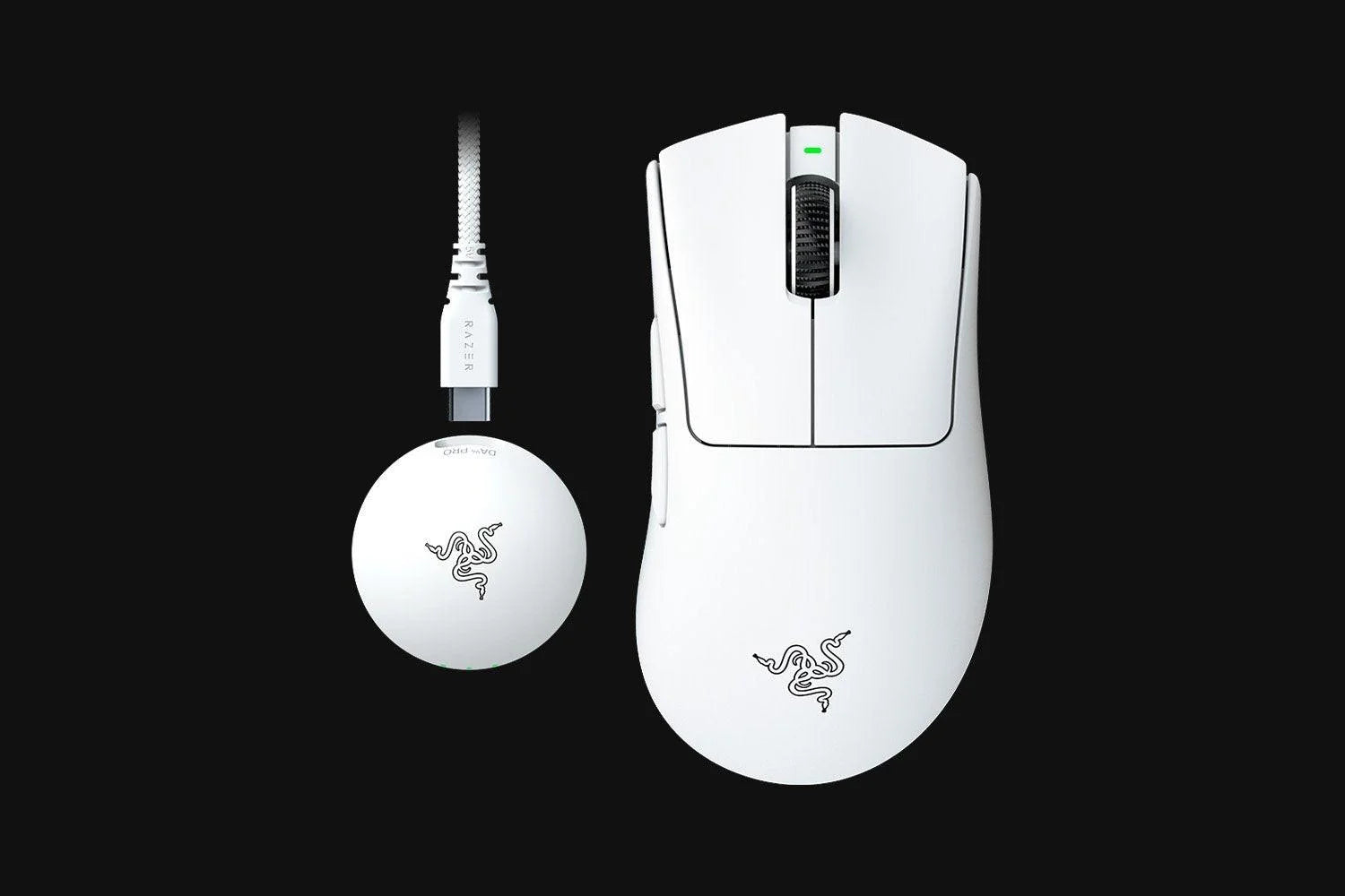Razer deathadder v4 pro wireless gaming mouse - white edition - mouse