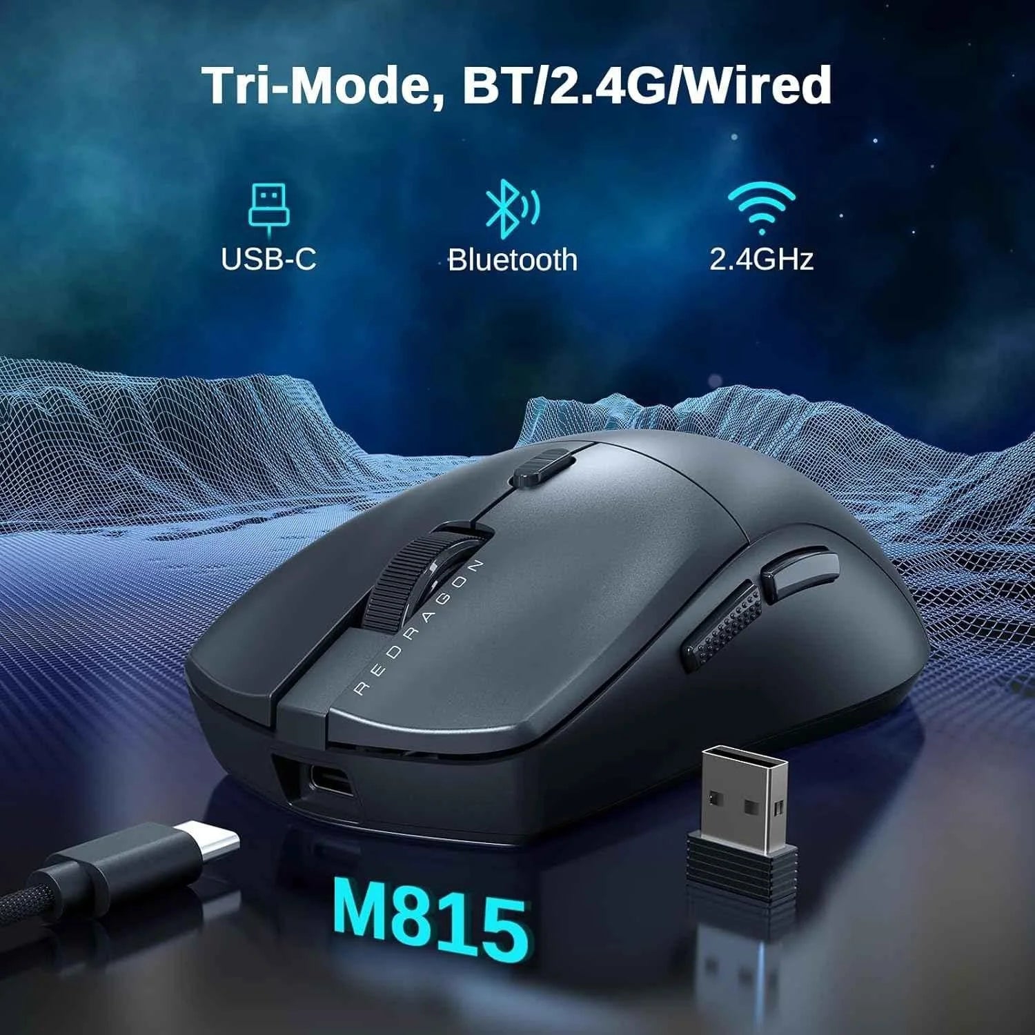Redragon 3-mode wireless gaming mouse m815pro - mouse