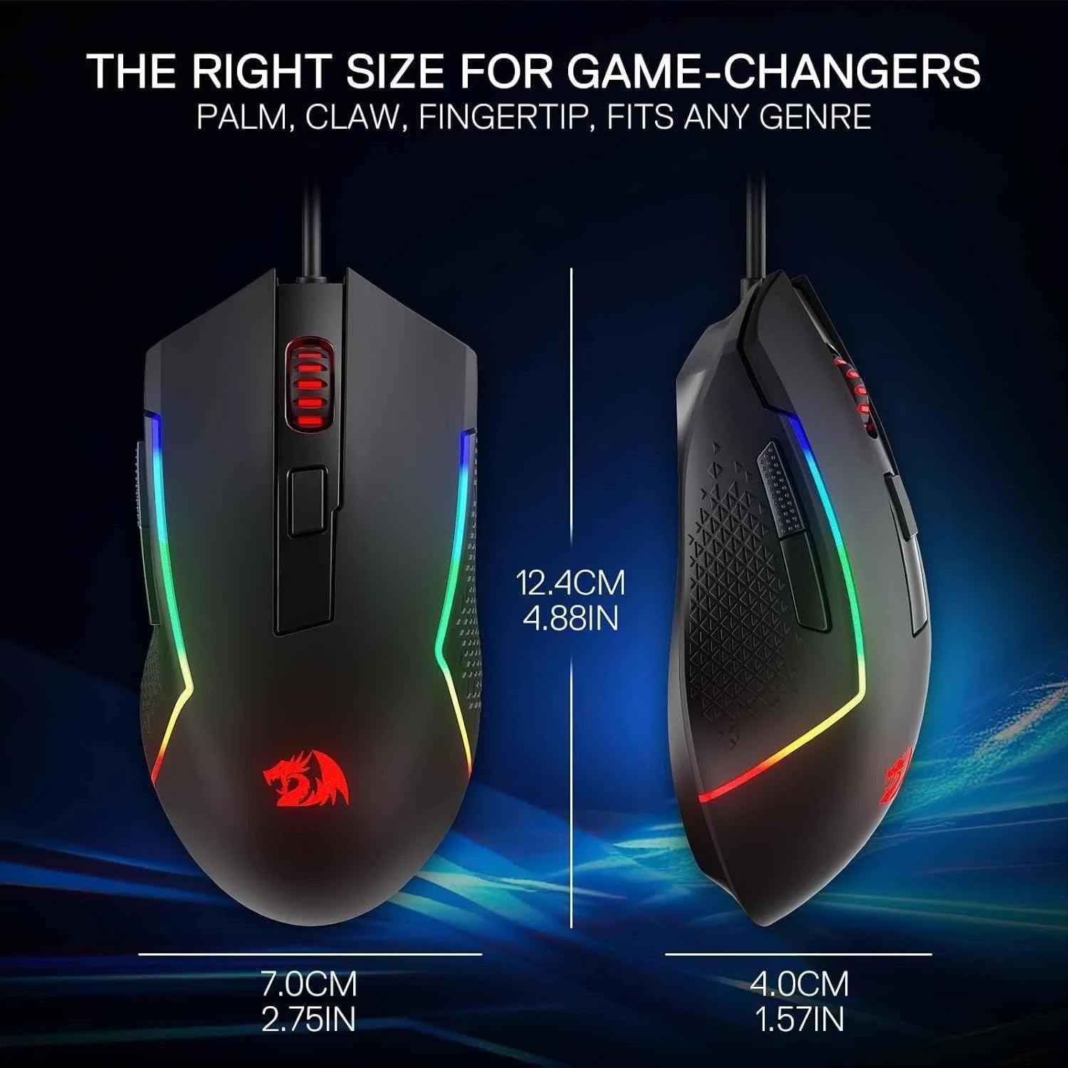 Redragon m616 rgb gaming mouse 10000 dpi wired optical mouse with 6 - mouse