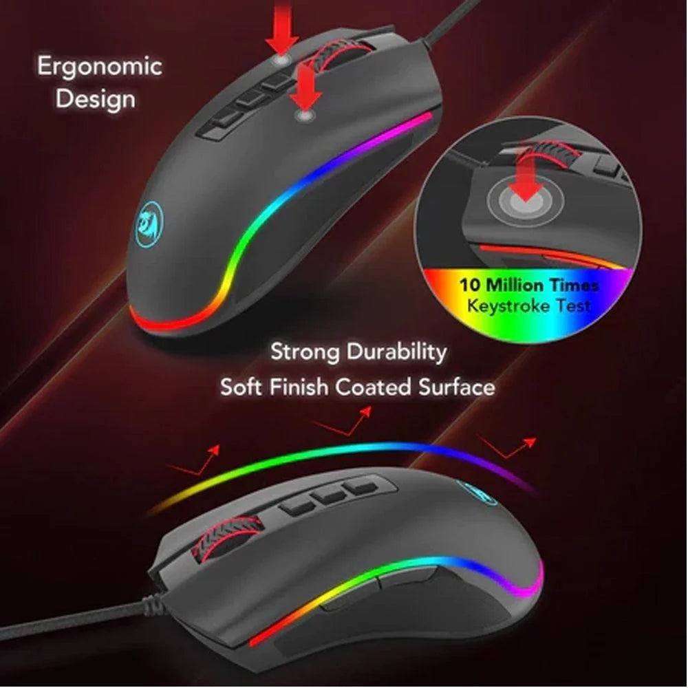 Redragon m711 cobra mouse - high precision rgb wired gaming mouse for optimal performance - mouse