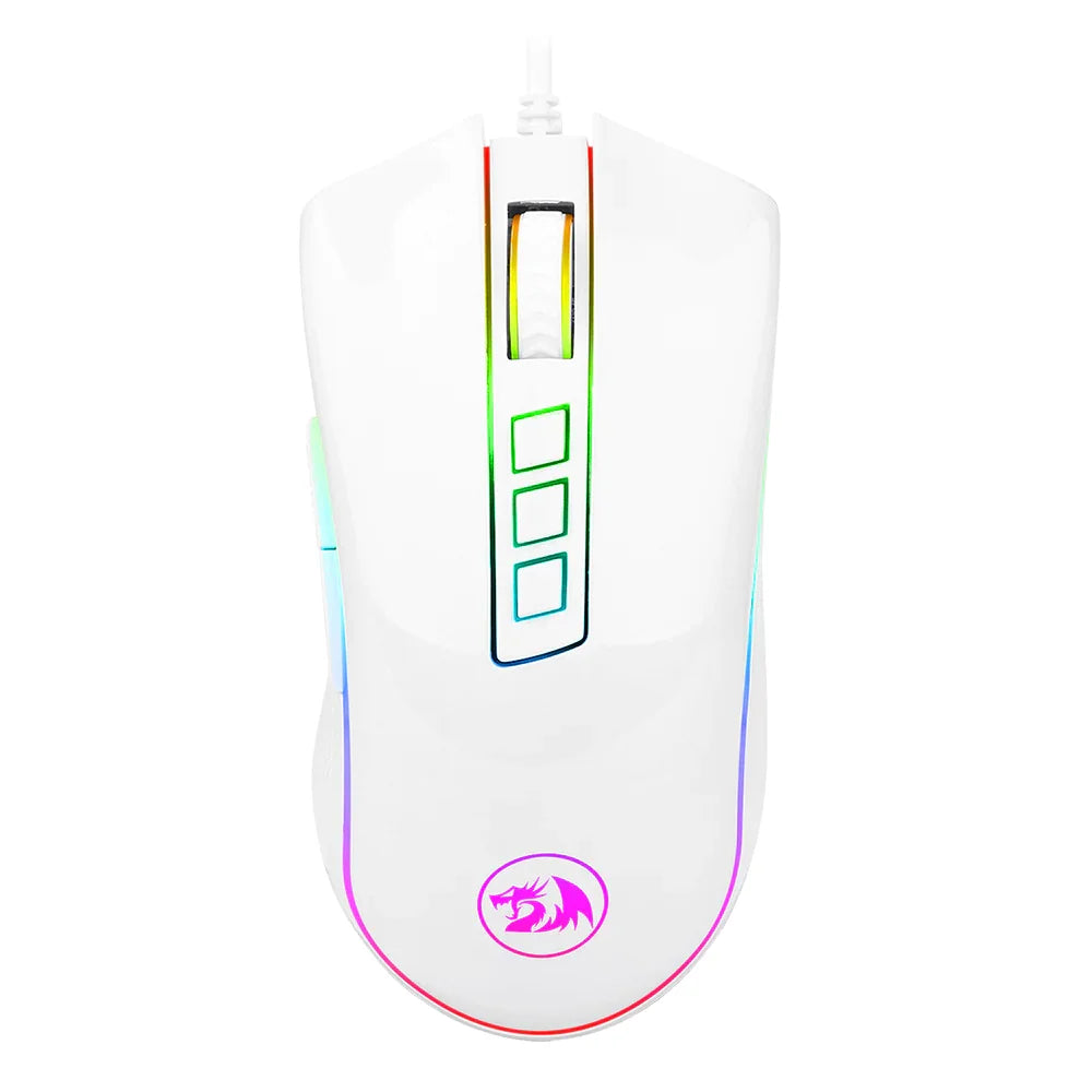 Redragon m711 cobra rgb gaming mouse - white - mouse’s