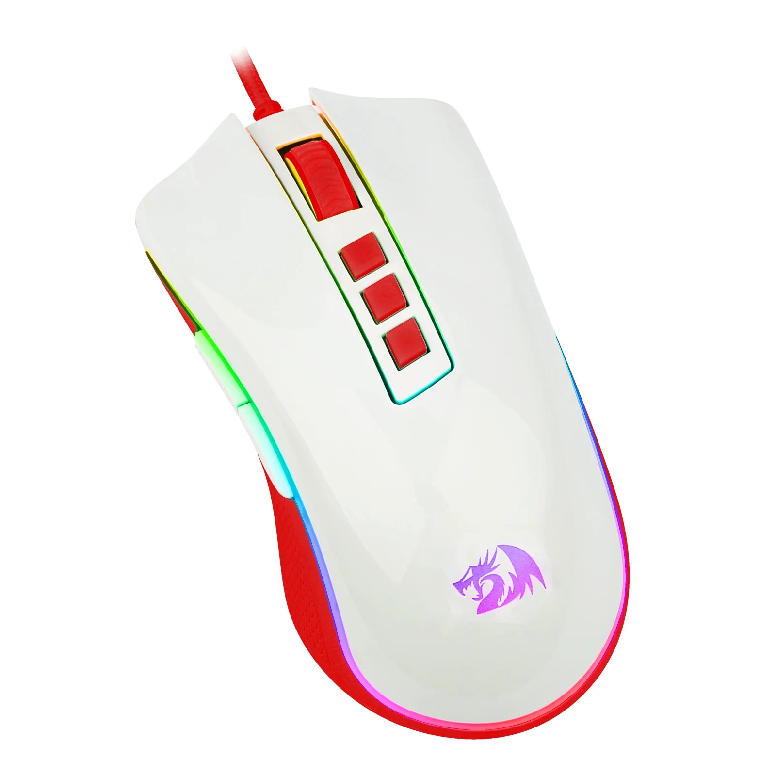 Redragon m711 cobra rgb gaming mouse - white - mouse’s