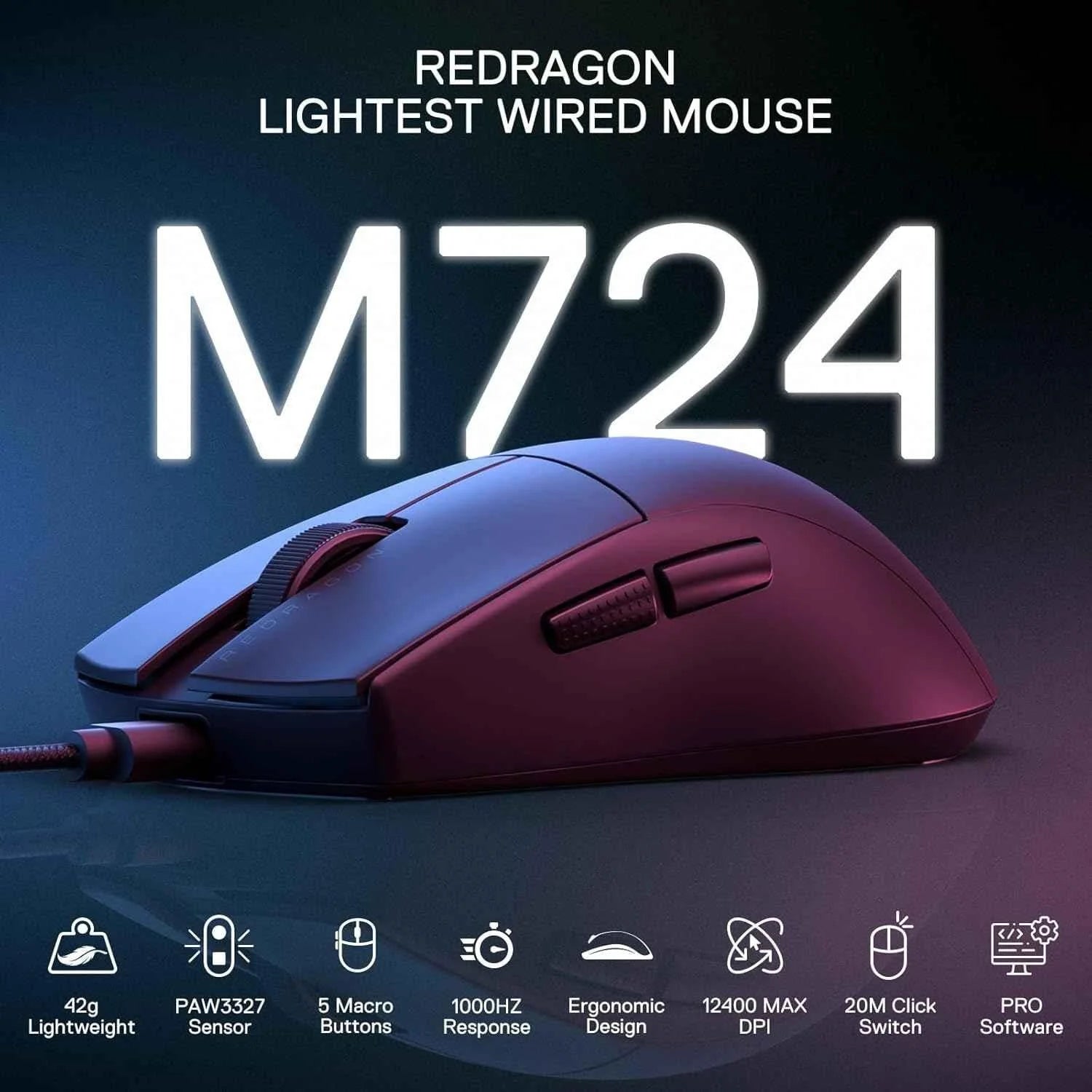 Redragon m724 wired gaming mouse - mouse