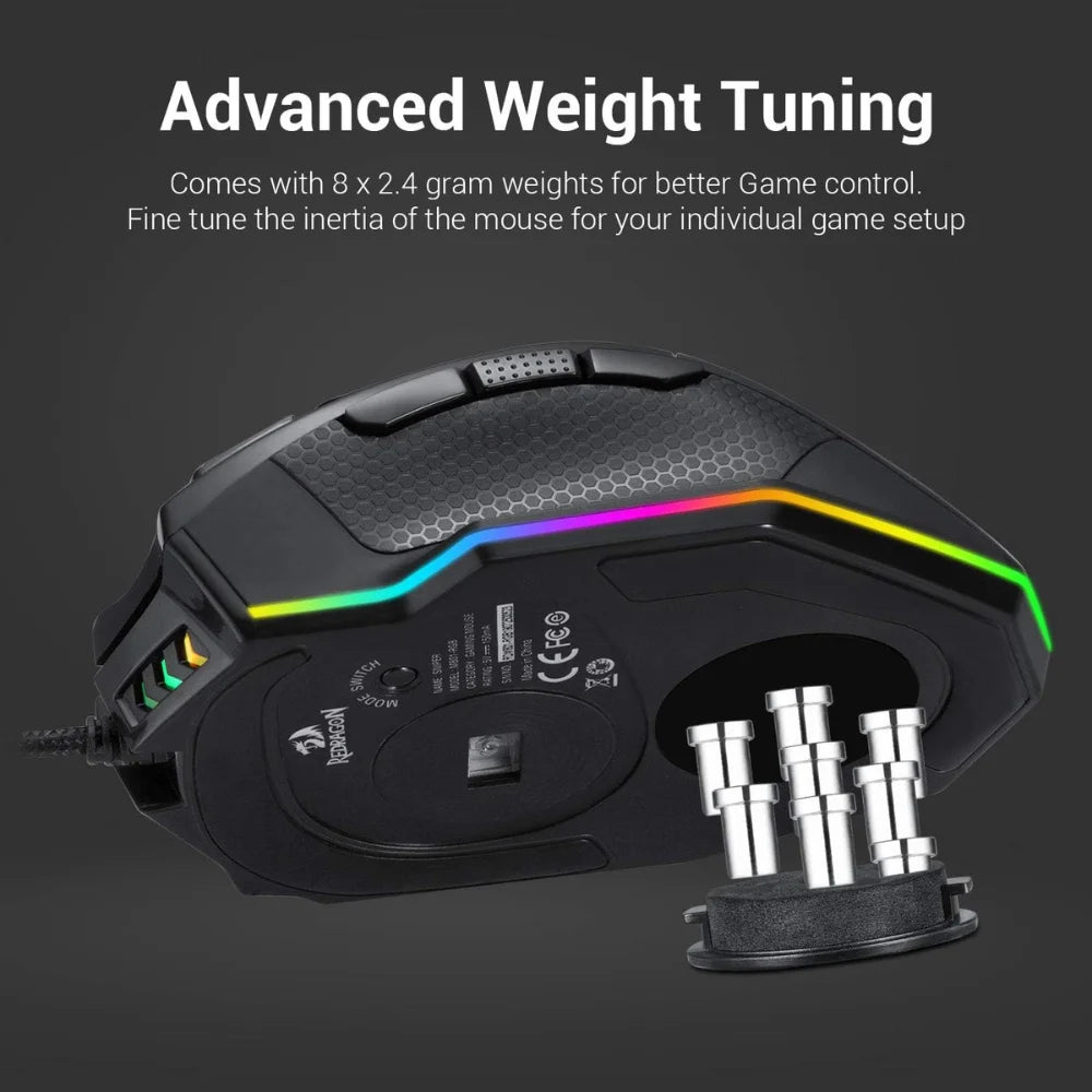 Redragon m801 gaming mouse - led rgb precision and performance - mouse