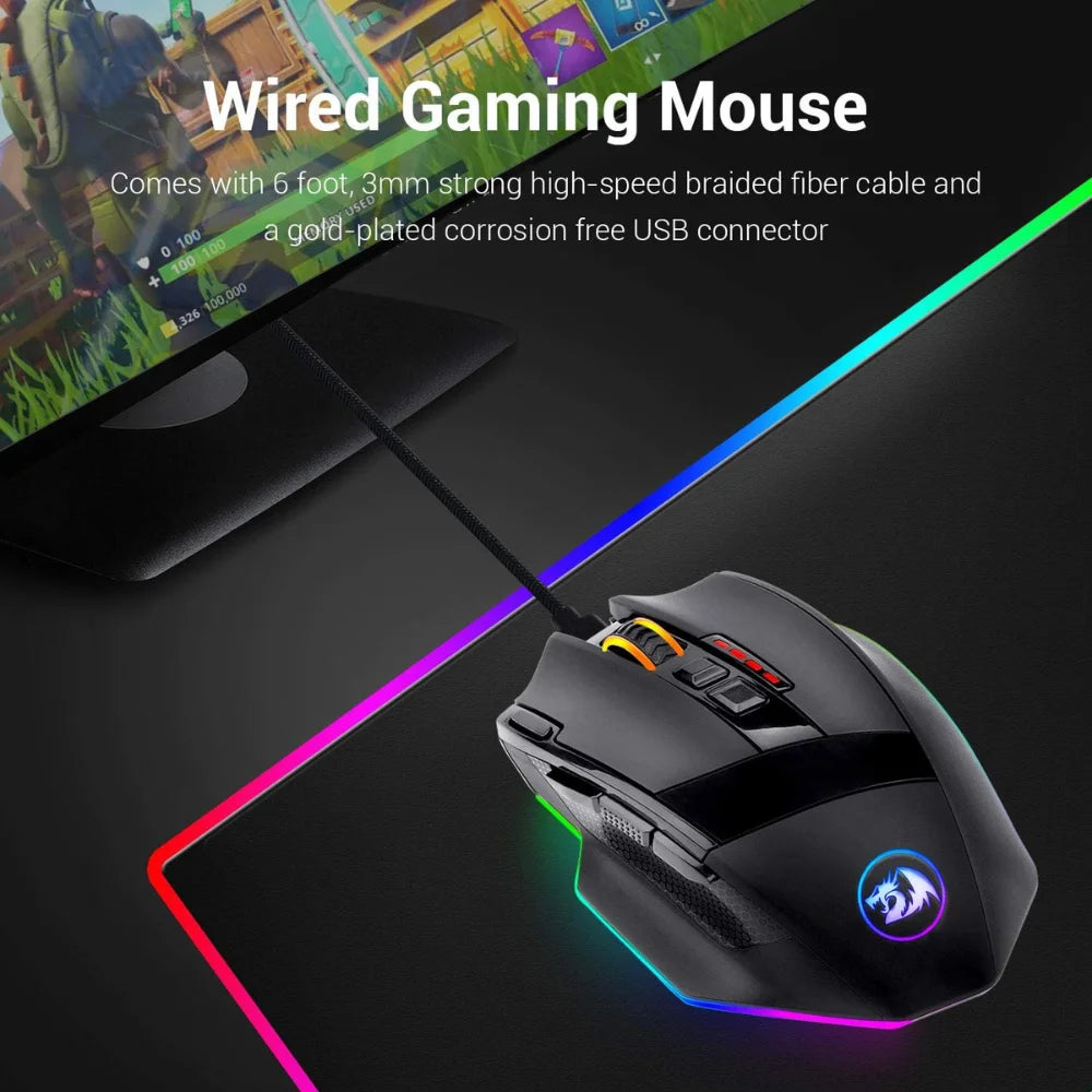 Redragon m801 gaming mouse - led rgb precision and performance - mouse