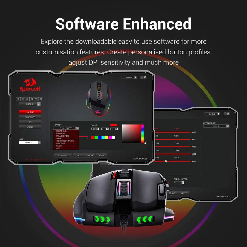 Redragon m801 gaming mouse - led rgb precision and performance - mouse
