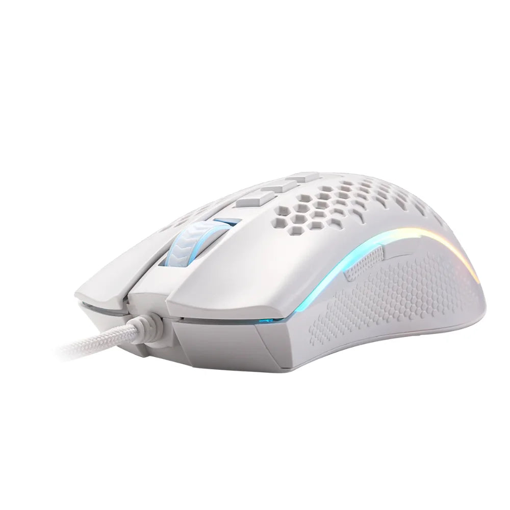 Redragon m808 storm white gaming mouse - lightweight rgb design with high precision performance - mouse
