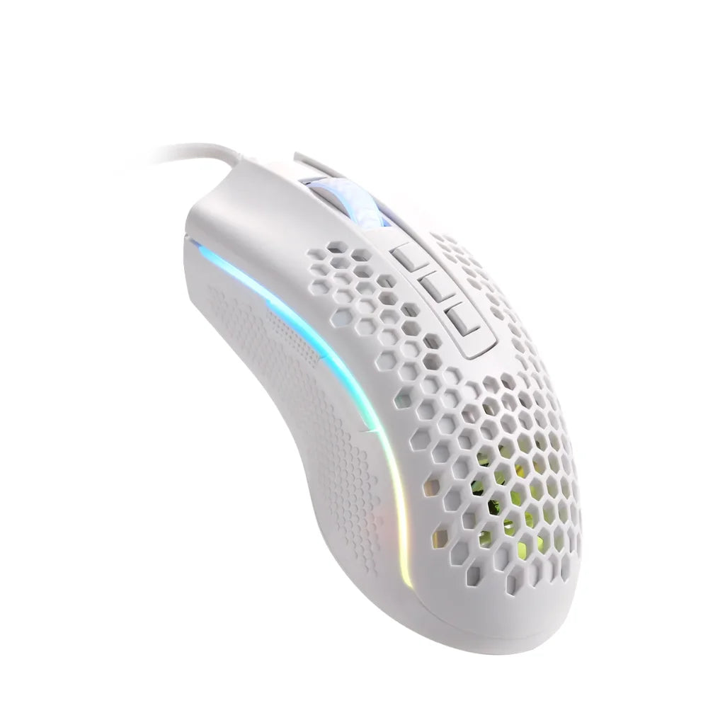 Redragon m808 storm white gaming mouse - lightweight rgb design with high precision performance - mouse