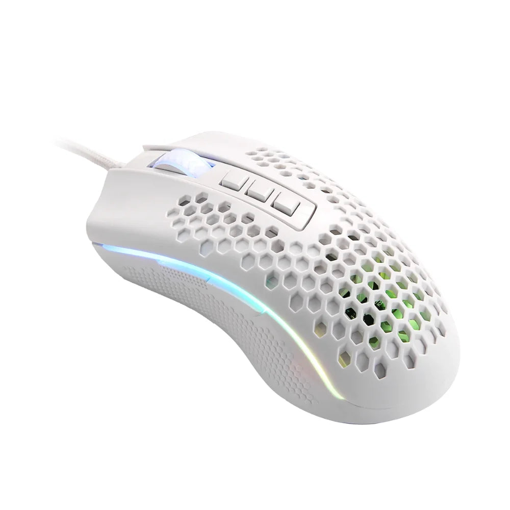 Redragon m808 storm white gaming mouse - lightweight rgb design with high precision performance - mouse