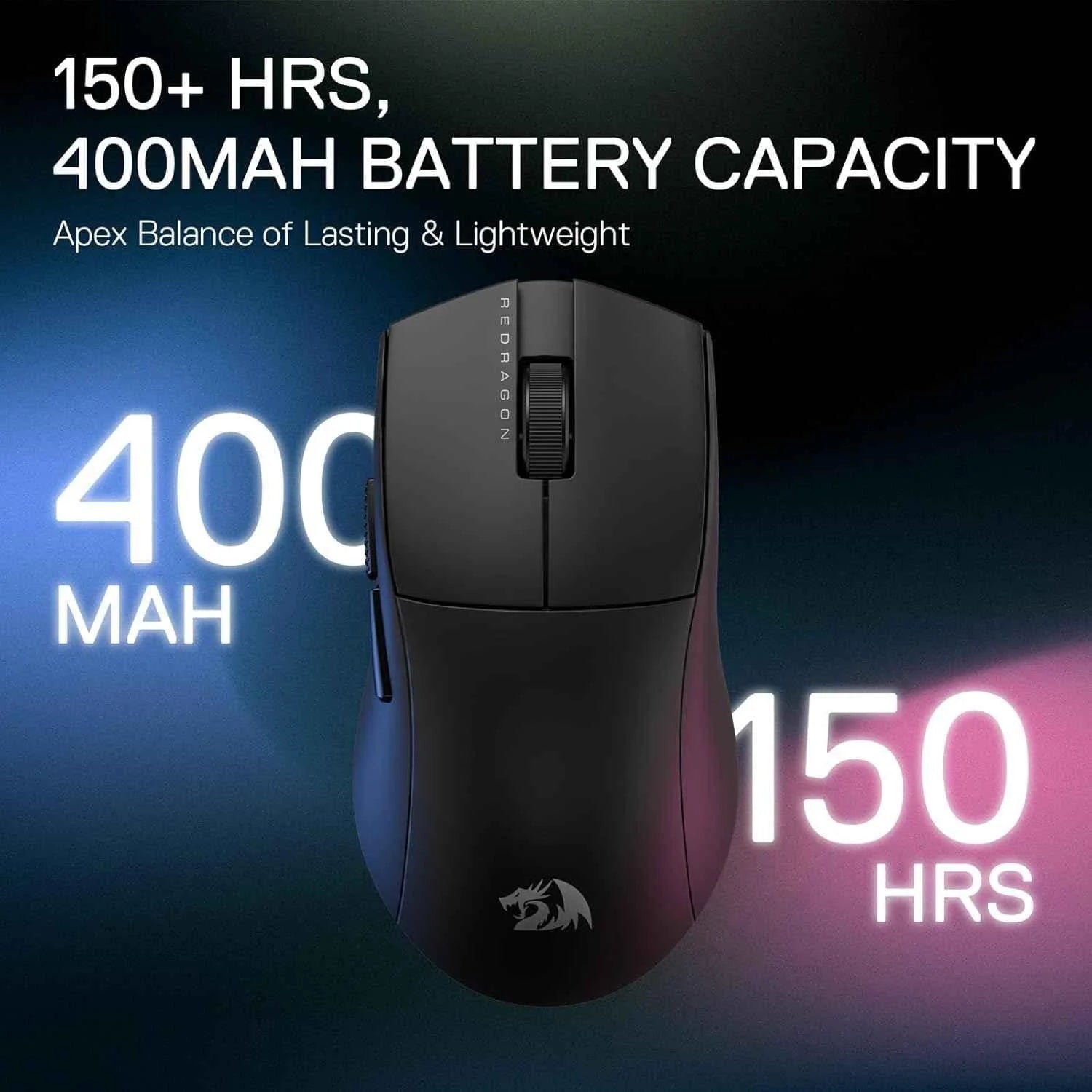 Redragon m916 pro wireless gaming mouse 3-mode 4k dpi (26000) - mouse