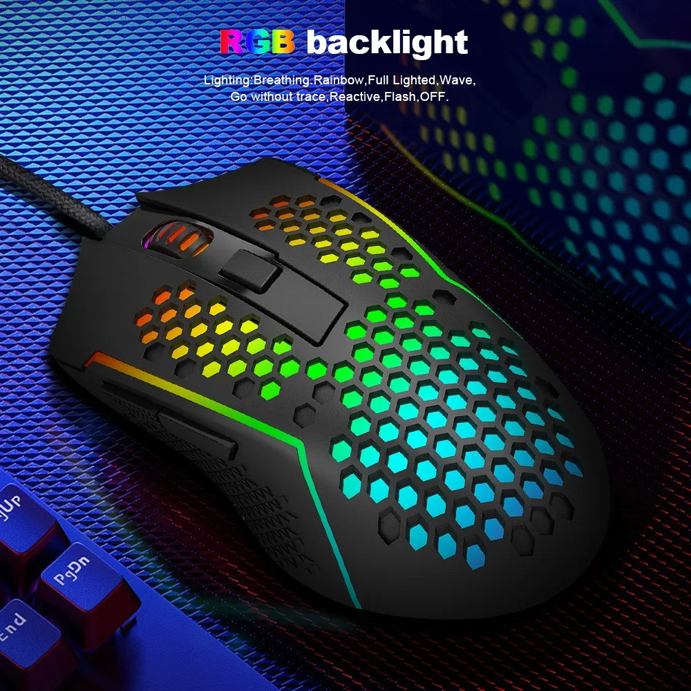 Redragon m987p-k gaming mouse - lightweight rgb design for ultimate performance - mouse