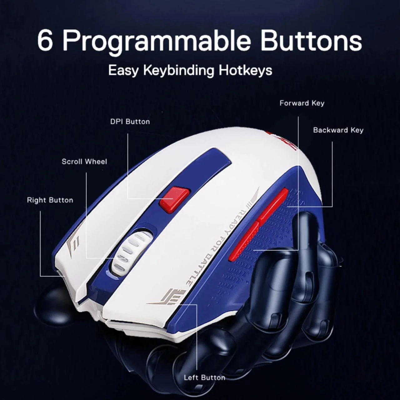 Redragon m994 wireless gaming mouse - bluetooth connectivity & ergonomic design