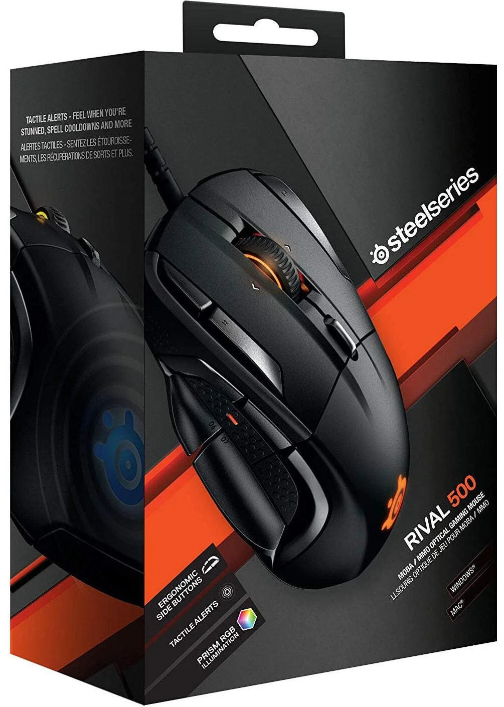 Steelseries rival 500 mmo/moba 15-button programmable gaming mouse 16,000 cpi - black - mouse’s
