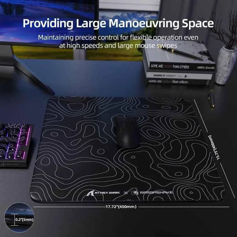 Attack shark cm05 tempered glass gaming mouse pad - mousepad