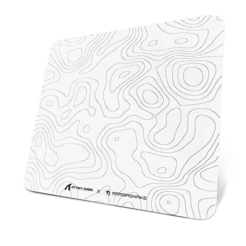 Attack shark cm05 tempered glass gaming mouse pad - white contours - mousepad