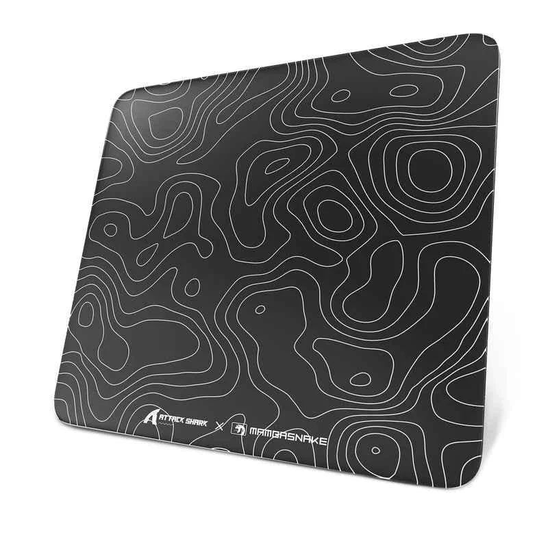 Attack shark cm05 tempered glass gaming mouse pad - black contours - mousepad