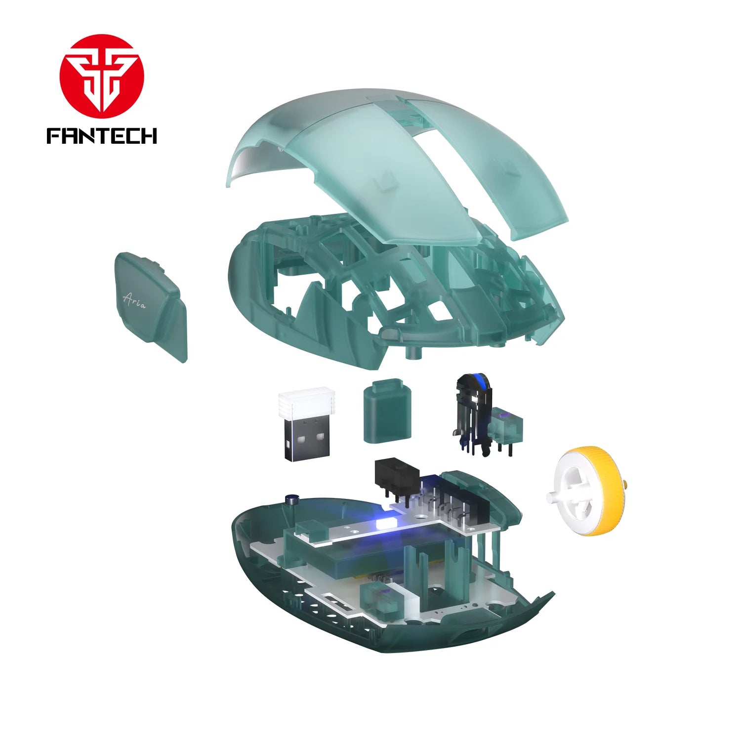 Fantech aria xd7 gaming mouse with huano switches + mp353 mousepad bundle - mouse