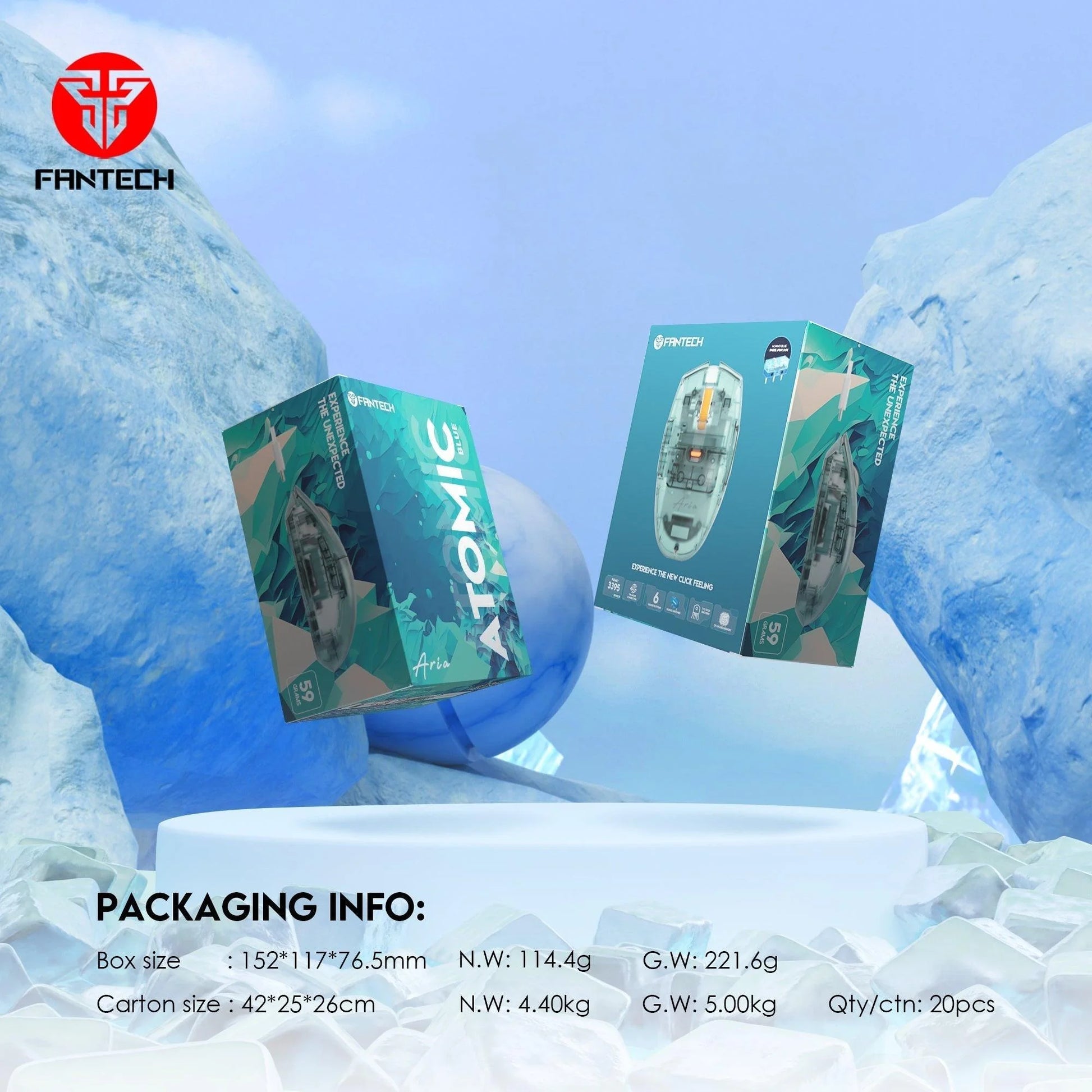 Fantech aria xd7 gaming mouse with huano switches + mp353 mousepad bundle - mouse