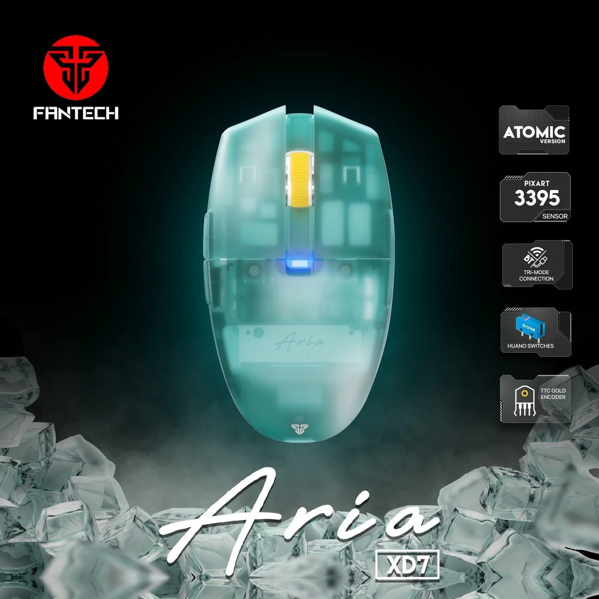 Fantech aria xd7 gaming mouse with huano switches + mp353 mousepad bundle - mouse