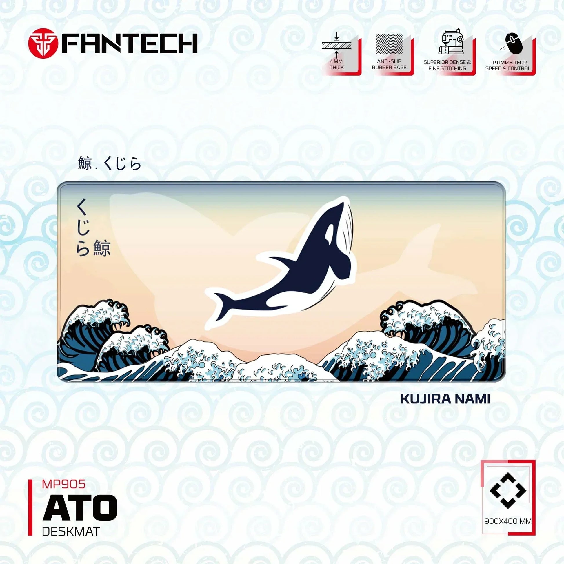 Fantech ato mp905 mousepad - kujira nami (beige) - mousepad
